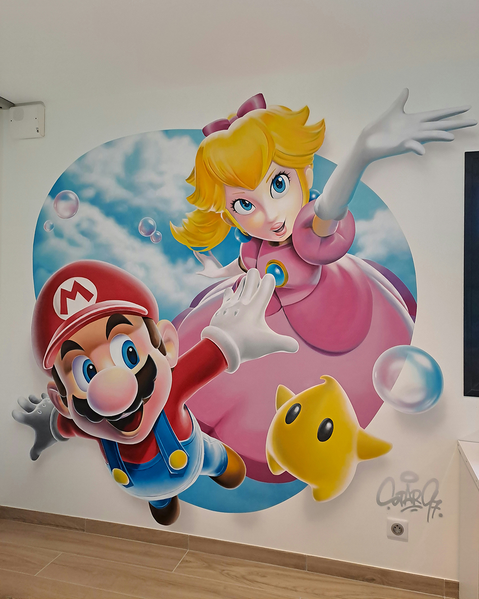 Chambre enfant Mario et Peach