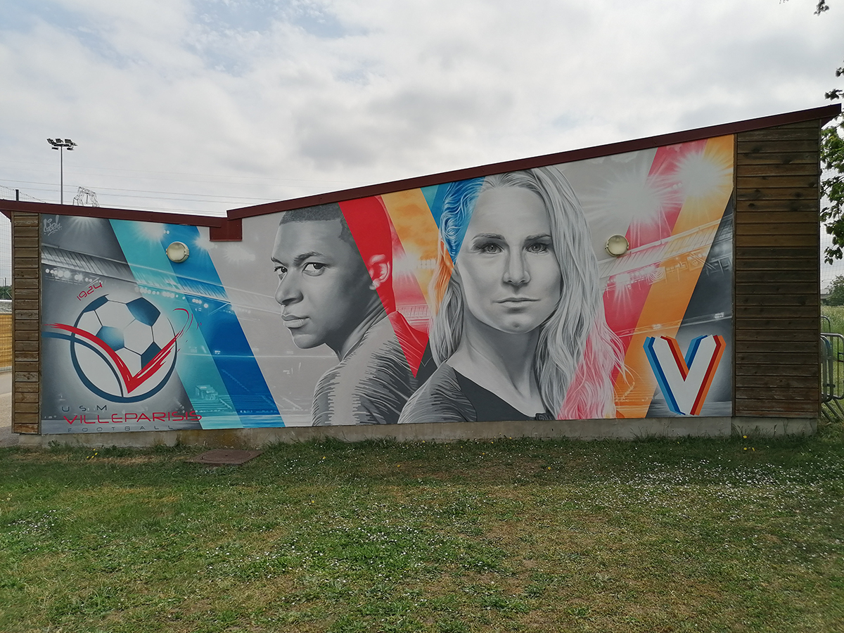 Fresque stade de football